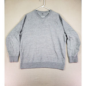 Uniqlo Sweater Mens XL Sweatshirt Crew Neck Cotton Blend Pullover Gray Athletic